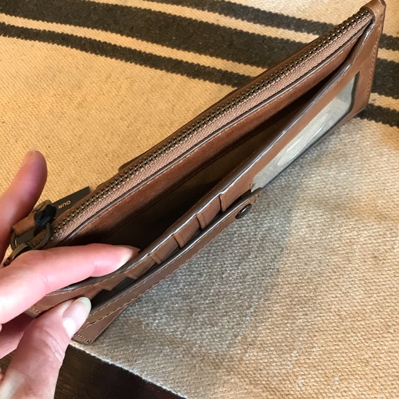 NWT Frye Melissa Leather Snap Card Wallet Cognac Brown Retail $98 - Picture 7 of 12